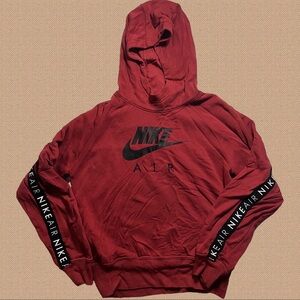 Nike Air Plum Hoodie Pullover Sweatshirt Tape Logo Womans Small